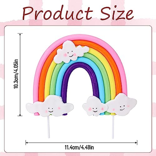 Mozeat Lens Soft Pottery Rainbow Cake Topper
