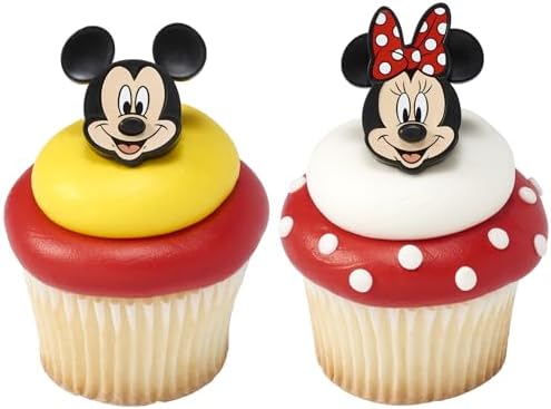 DecoPac Disney Mickey Mouse and Minnie Mouse Cupcake Rings - 24 Pack 1