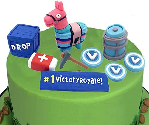 11Pcs Video Game Cake Toppers Battle Royale Llama Boys Decor
