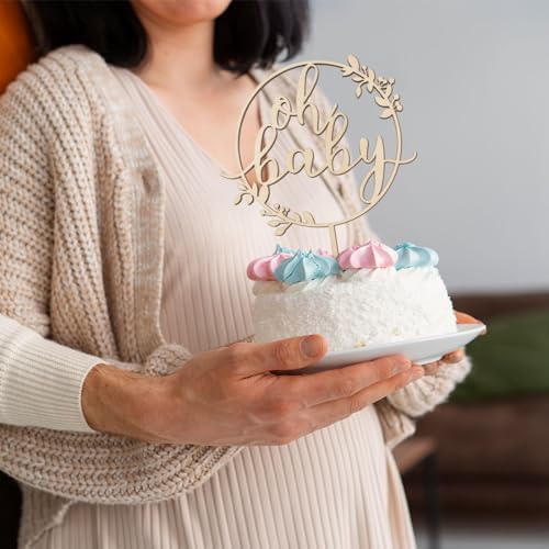 Oh Baby Cake Topper Wood Gender Neutral Boy Girl