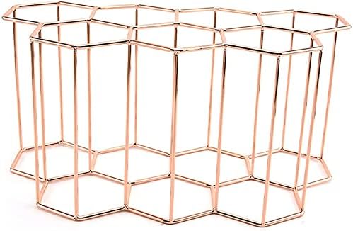 7 Bottle Freestanding Wine Rack Rose Gold No Assembly Required