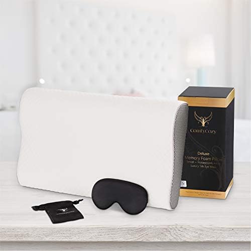 ComfyCozy Luxury Memory Foam Pillow with Silk Eye Mask