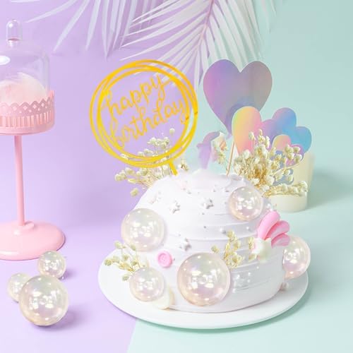 30 PCS Clear Bubble Ball Cake Toppers DIY Set