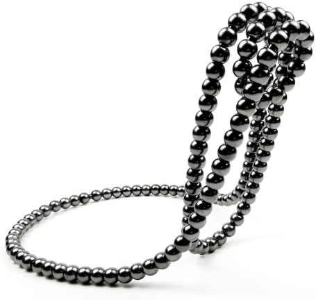 Black Artificial Pearl Necklace Wine Rack Stylish Metal Holder
