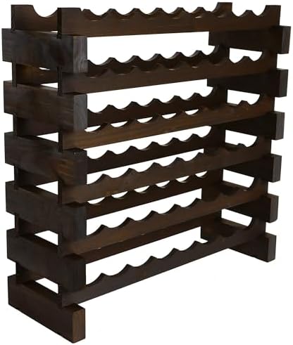 48 Bottle Wine Rack with Dark Stain Finish