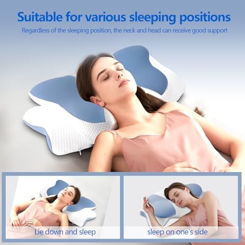 HEYPORK Ergonomic Cervical Neck Pillow with Cooling Memory Foam