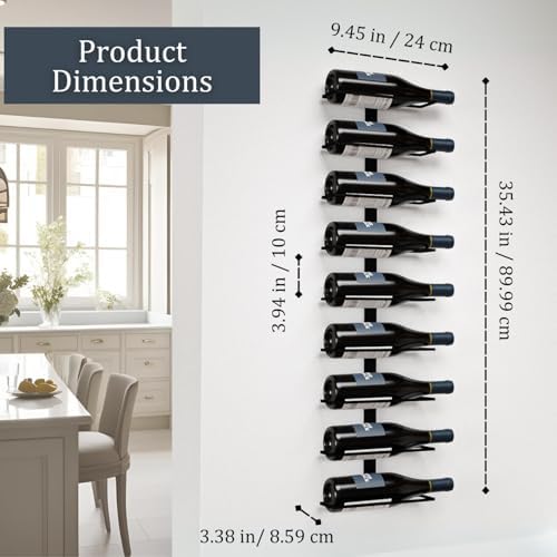 Wine Stack 9-Bottle Wall Mounted Wine Rack
