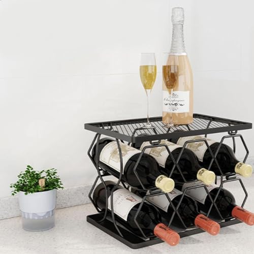 Modern Foldable Wine Rack for 6 Bottles