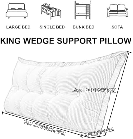 HIOSIEFUO Red Long Back Pillow with Washable Cover