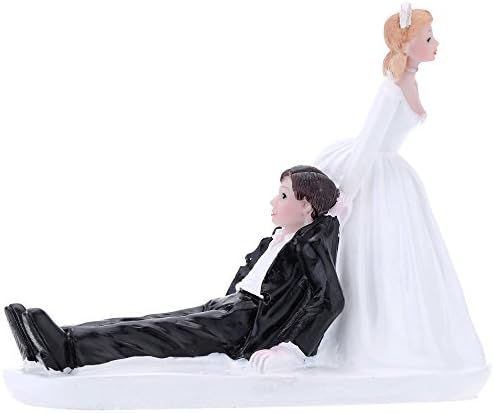 Anself Synthetic Resin Groom Bride Wedding Cake Topper