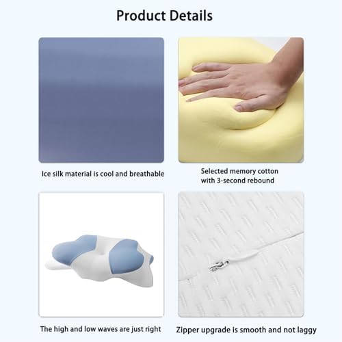HEYPORK Ergonomic Cervical Neck Pillow with Cooling Memory Foam