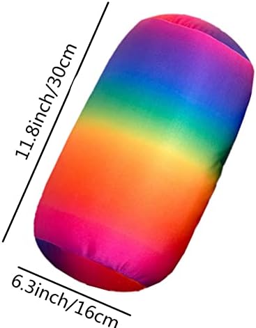 ASkinds Cylindrical Roll Pillow - 7 x 12 Rainbow Microbead Support Cushion