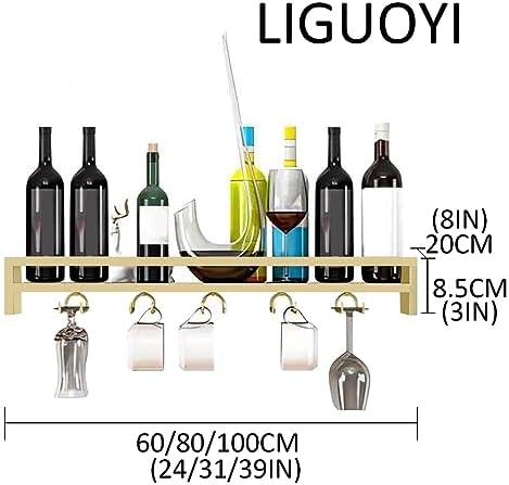LIGUOYI Wall Mounted Wine Rack - Sturdy Metal Holder BlackGoldWhite