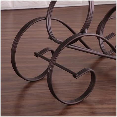 Freestanding S-Shaped Wine Rack with Wrought Iron Design