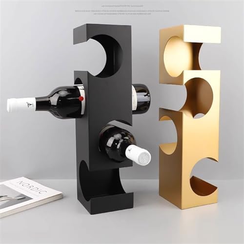Modern Metal Geometric Wine Rack Gold