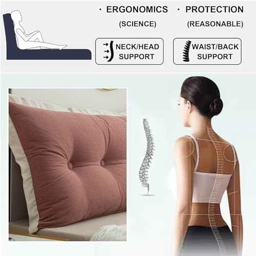 HIOSIEFUO Red Long Back Pillow with Washable Cover