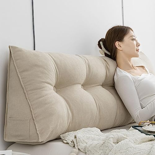 Triangle Headboard Pillow for Reading and Back Support
