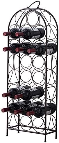 Kings Brand Furniture 23 Bottles Freestanding Wine Rack Pewter