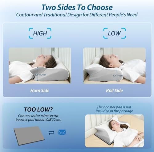 HOMCA Cervical Neck Pillow 2 in 1 for Neck Pain Relief