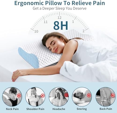 Besyodo Cervical Neck Pillow - Cooling Memory Foam for Pain Relief