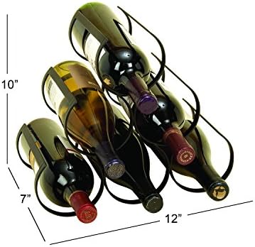 Deco 79 6 Bottle Metal Wine Rack with Curved Holders Black