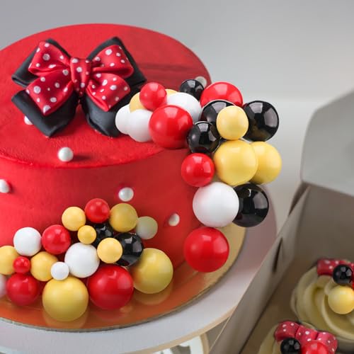 Tondiamo 108 Pcs Ball Cake Toppers DIY Foam Balloons Decorations