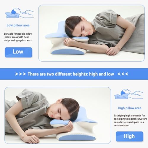 HEYPORK Ergonomic Cervical Neck Pillow with Cooling Memory Foam
