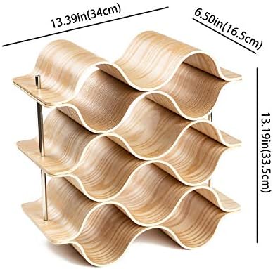 9 Bottle 6-Tier Wood Wine Rack Freestanding