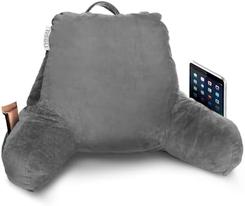 Nestl Reading Pillow with Laptop Lap Desk - Gray