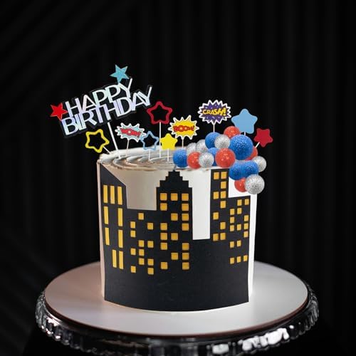 51PCS Superhero Birthday Cake Toppers