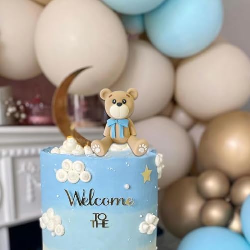 HAVAGDTM 3D Bear Cake Toppers for Baby Shower Birthday Party