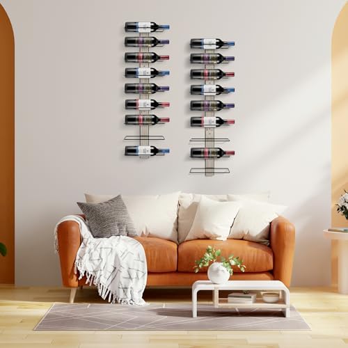 Sorbus Wall Mounted Wine Rack for 9 Bottles - Mahogany