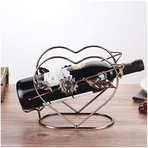 Freestanding Wine Rack in Heart Shape with Bronze Finish