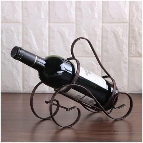 Freestanding S-Shaped Wine Rack with Wrought Iron Design
