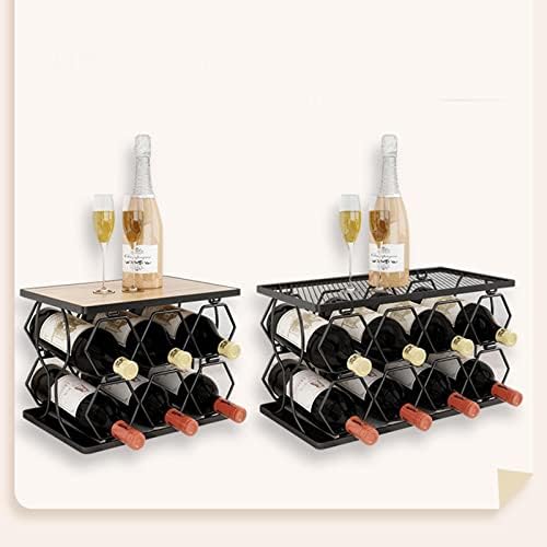 JUSHZ Foldable Wine Rack Holder 6-Bottle Black