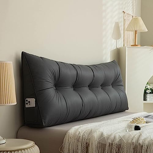 COZMAX Queen Size Wedge Pillow with Gray Cover