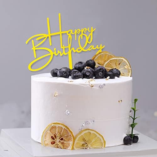 10 PCS Gold Birthday Cake Toppers Acrylic Decorations