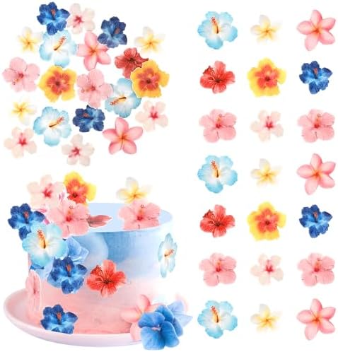 ZHUOWEISM 56 PCS Edible Flowers Cupcake Toppers