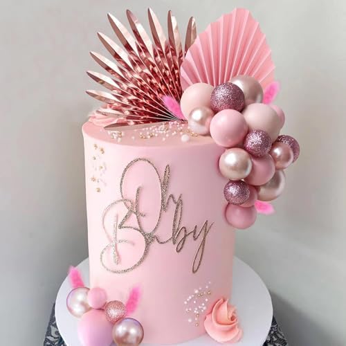 LEFUBABY 38 PCS Rose Gold Cake Toppers