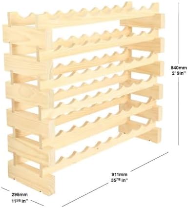 54 Bottle Natural Pine Freestanding Wine Rack