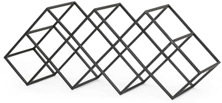 Benjara Wine Rack with Diamond Slots 24-Inch Matte Black