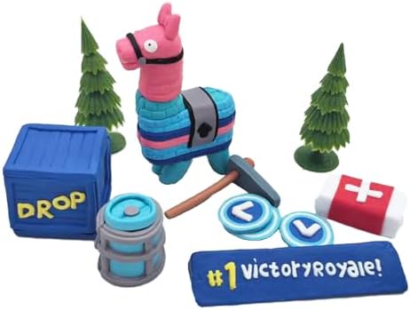 11Pcs Video Game Cake Toppers Battle Royale Llama Boys Decor