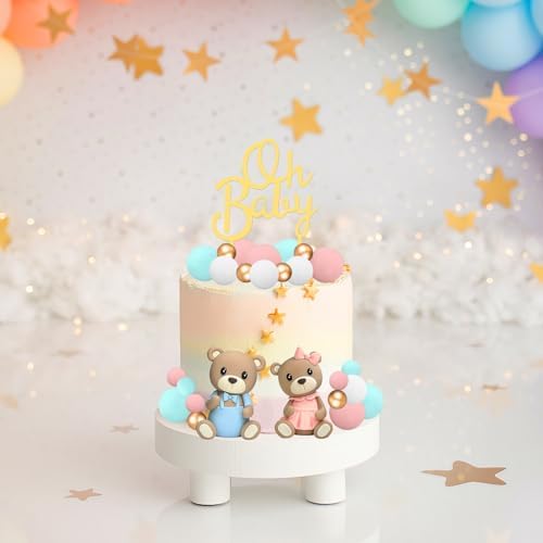 33 PCS Bear Cake Toppers for Baby Shower and Gender Reveal 1