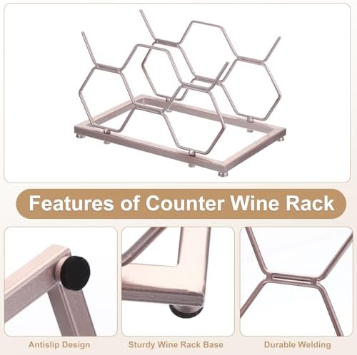Uxcell 5-Bottle Tabletop Wine Rack with Wrench