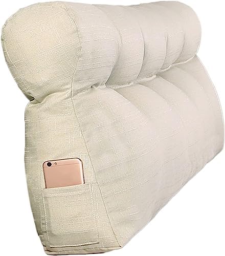 COZMAX Ivory Triangular Headboard Pillow with Velvet Cover