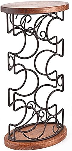 QHCS 6 Bottle Freestanding Wine Rack Wooden