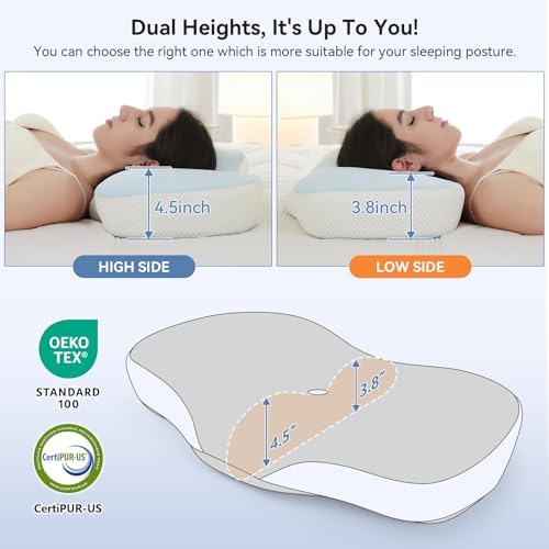 Zmarthumb Cervical Pillow - Adjustable Height Memory Foam Neck Support