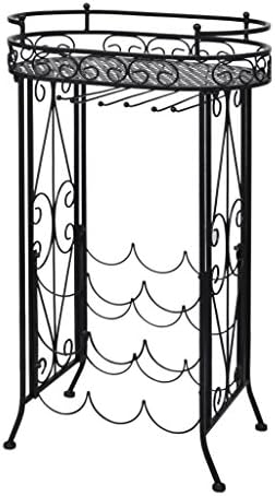 Bopdu 9 Bottles Wine Rack Metal with Glass Holder