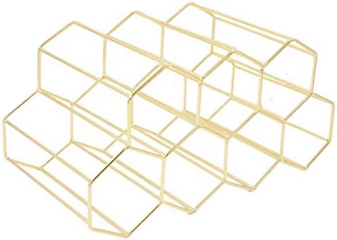 Freestanding Metal Wine Rack with Geometric Design 7 Bottles 1