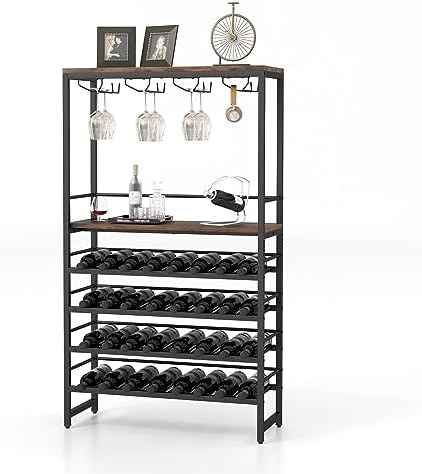 LOKO 4-Tier Freestanding Wine Rack with 32 Bottle Capacity